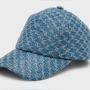 Lele Sadoughi Blue RAFFIA BASEBALL Hat NEVER WORN